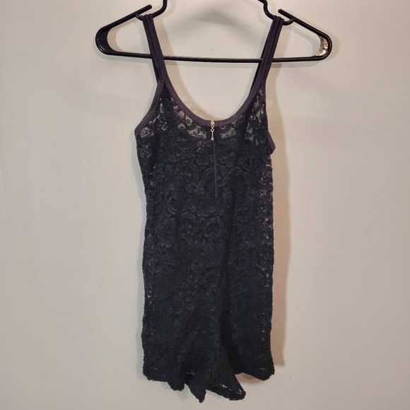 La Senza Vintage Lingerie Black Lace Zip Up Romper - Size XS - Picture 1 of 7